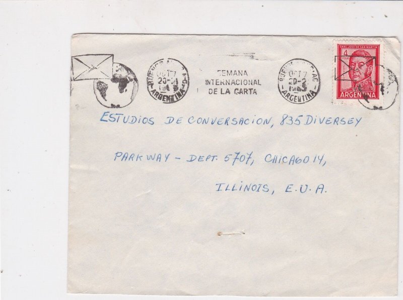 Argentina 1965 World+Letter Slogan German Intern. Charter Stamps Cover Ref 25736