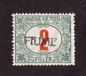 Fiume stamp #J5C. Postage Due,  Hand stamped, 1918 MH OG,  CV $120.00