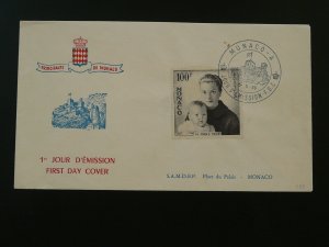 royalty Prince Albert and Princess Caroline FDC 1958 Monaco 96808