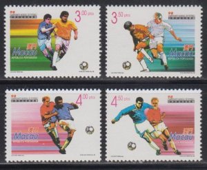 Macau 1998 World Cup Football Tournament Stamps Set of 4 MNH