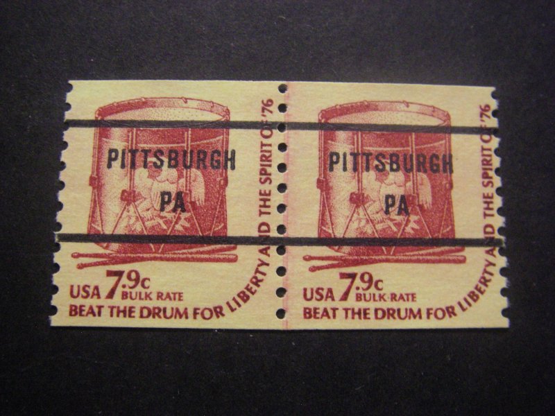 Precancel - Scott 1615a - Line Pair - PA - Pittsburgh - No Gum