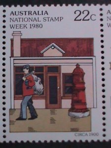 ​AUSTRALIA-1980-SC# 755b NATIONAL STAMP WEEK STRIP -MNH-VERY FINE