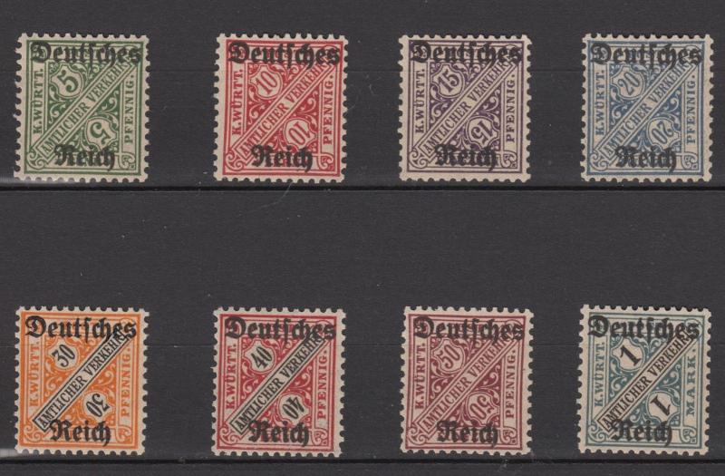 WWI  Third Reich Service Stamps  Full Set  Michel 57/64 MNH Luxe