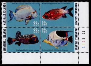 Marshall Islands 77a BR Plate Block MNH Fish