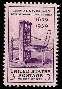 # 857 MINT NEVER HINGED PRINTING TERCENTENARY