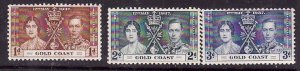 Gold Coast-Sc#112-14- id7-unused og hinged KGVI Omnibus set-Coronation-1937-