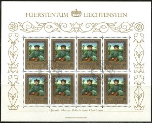 LIECHTENSTEIN Sc#817-819 1985 Paintings Complete Mini-Sheet of 8 CTO