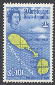 Kitts-Nevis Scott 158 - SG142, 1963 Elizabeth II $1 MH*