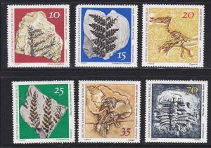 German Dem Rep # 1444-1449, Fossills, Faults, 1/3 Cat.