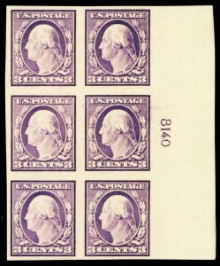 483, Mint VF LH 3¢ Plate Block of Six CV $125.00 - Stuart Katz