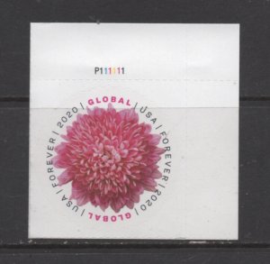 Scott#  5460  Chrysanthemum  Global forever unused MNH plate # P111111 single