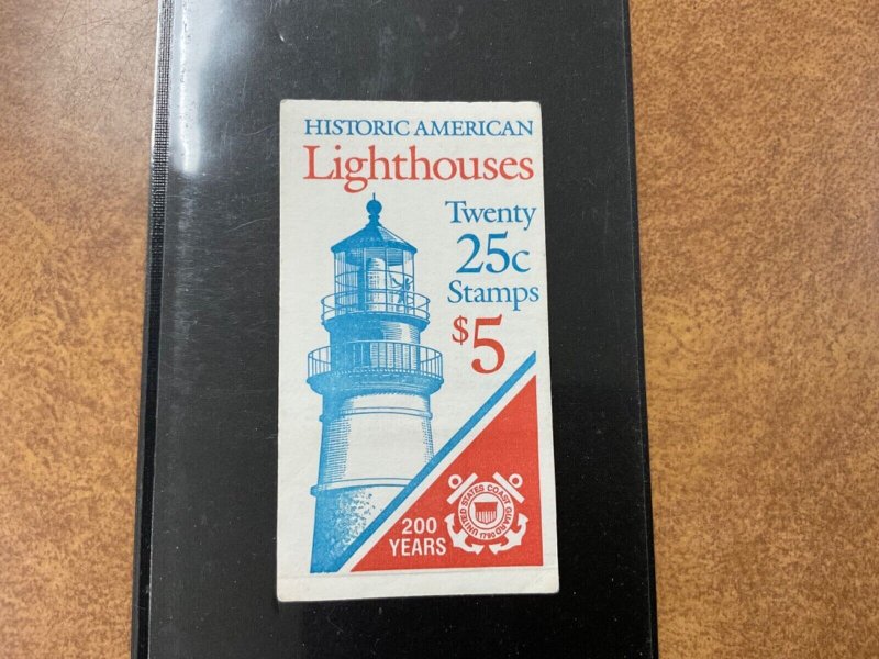 2474a  BK171 25c  Lighthouse stamps MISSING WHITE ERROR  4 panes