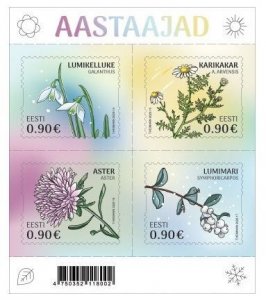 Estonia Estland 2022 Seasons set of 4 stamps in block MNH