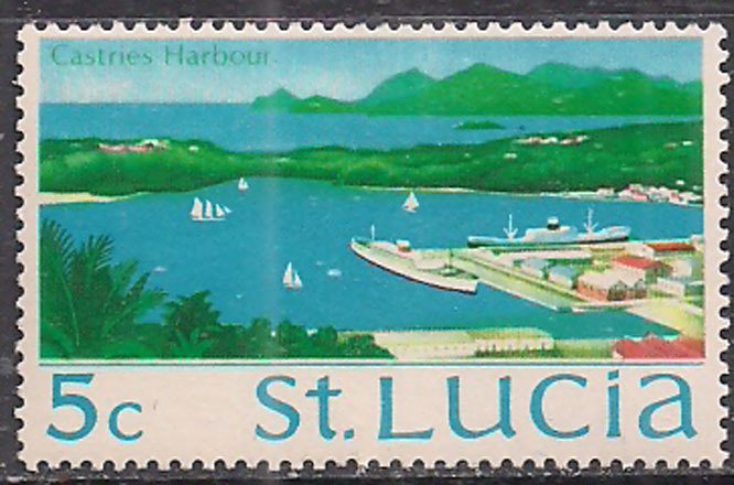 St Lucia 1970 -73 QE2 5c Castries Harbour MLH SG 279 ( H520 )