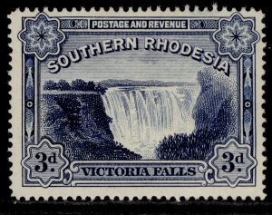 SOUTHERN RHODESIA GVI SG35b, 3d deep blue, M MINT.