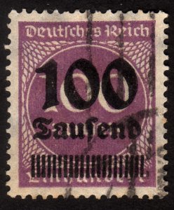 1923 Germany 100000Mk, Used, Sc 253, Graded Superb-98