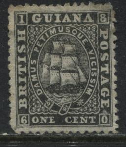 British Guiana 1866 1 cent black unused no gum