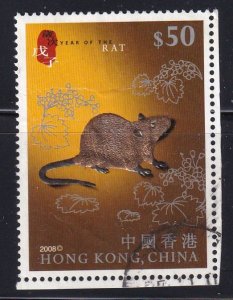 Hong Kong 2008 Sc 1308 Year of the Rat $50 high value Used