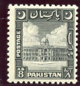 Pakistan 1949 KGVI 8a black superb MNH. SG 49. Sc 52.