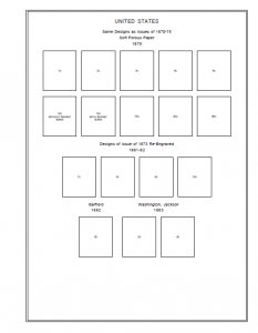 PRINTED UNITED STATES AMERICA [CLASS.] 1847-1940 STAMP ALBUM PAGES (112 pages)