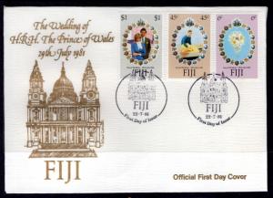 Fiji 442-444 Royal Wedding U/A FDC