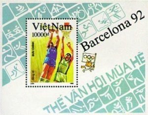 Vietnam 1992 MNH Stamps Souvenir Sheet Scott 2347 Sport Olympic Games Basketball
