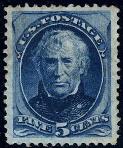 US #185 SCV $1,250. 5c Taylor, XF-SUPERB JUMBO mint hinged, boardwalk margins...