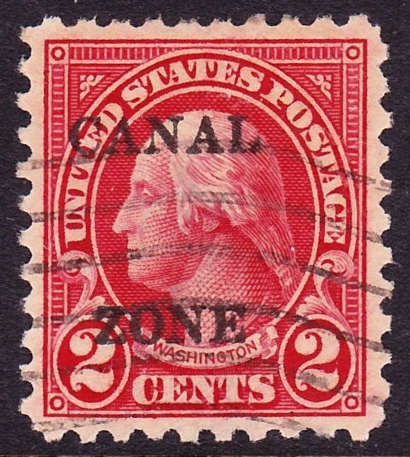 Canal Zone, Scott 97, XF Used, 2c P.10 Overprint