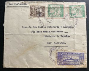 1931 Asuncion Paraguay Airmail cover to Spanish Ministry In El Salvador