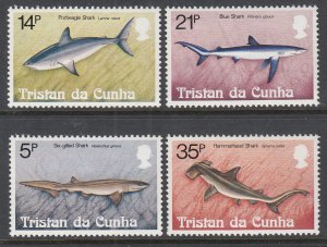 Tristan da Chuna 302-305 Sharks MNH VF