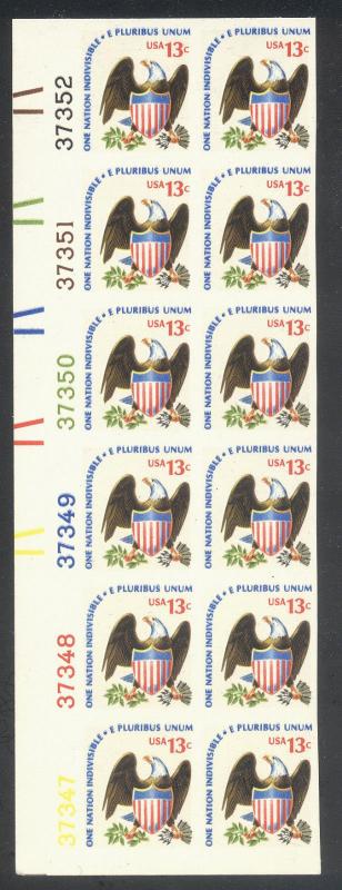 U.S. #1596a SCARCE NH Plate Block - 1975 13c Eagle, IMPERF