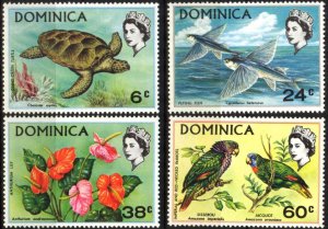 Dominica 1970 Flora Fauna Turtles Fishes Birds Flowers Set of 4 MNH