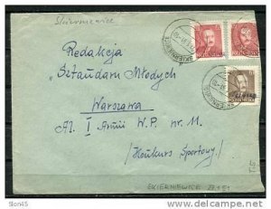 Poland Cover 1951 Cancel ( Skierniewice 27.1.51) Overprint Groszy T5