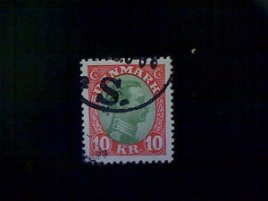 Stamp, Denmark (Danmark), Scott #131, used (o), 1928, King Christian X, 10k 