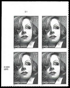 PCBstamps   US #3943 PB $1.48(4x37c)Greta Garbo, S1, MNH, (PB-1a)