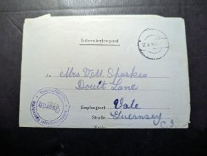 1943 Germany Internment Camp Folded Cover to Guernsey Channel Islands