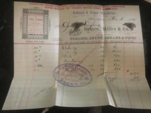 1886 Philadelphia Pa USA Advertising Cover Tobacco Warehouse Original Receipt