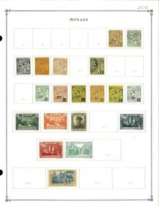 Monaco 1894-1938 M (mostly) & U Hinged on Blank Scott International Pages