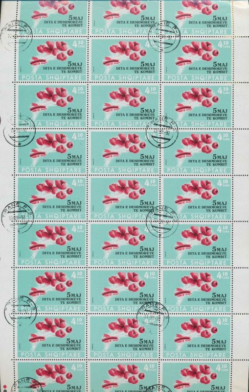 ALBANIA 1992 Martyrs Set Used Sheet (54 Stamps)AL15+AL10