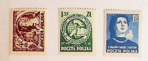 Poland Sc 584-6 MNH Set of 1953 - 3rd Congress of Students