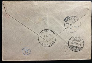 1919 Victoria Cameroon Mixed Franking Registered Cover To Switzerland