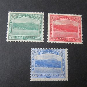 Dominica 1921 Sc 56.57,60 MH