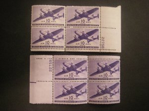 Scott C27, 10c Twin Motored Transport, PB4 #22758 & 22759, MLH, Durland Premium