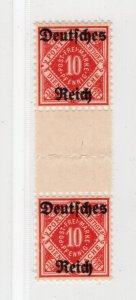 GERMANY REICH 1920 OFFICIAL VERY RARE SCOTT O60 GUTTER PAIR PERFECT MNH