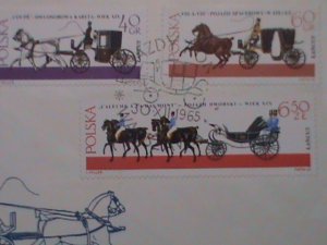 ​POLAND-1965 SC#2966 FDC HORSE DRAWN CARRIAGES-LANCUT MUSEUM-MINT FDC VF