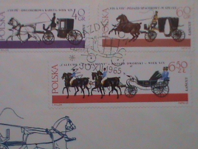 ​POLAND-1965 SC#2966 FDC HORSE DRAWN CARRIAGES-LANCUT MUSEUM-MINT FDC VF