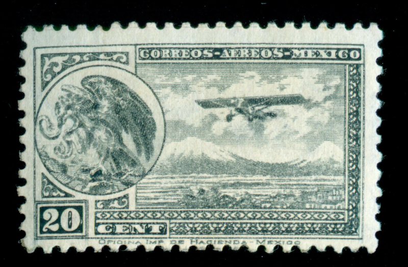 MOMEN: MEXICO SC #C62a SLATE COLOR ERROR 1934-5 MINT OG H LOT #61270