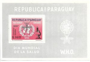 PARAGUAY 1962 HEALTH CAMPAIGN MALARIA WHO UNITED NATION MNH SOUVENIR SHEET