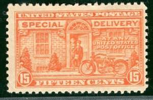 USA SPECIAL DELIVERY Stamp #E12 15c Orange (1925) Mint MM Cat $40 BLACK315