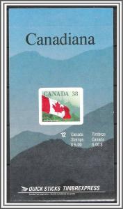 Canada #BK110 Complete Booklet Quick Sticks Flag